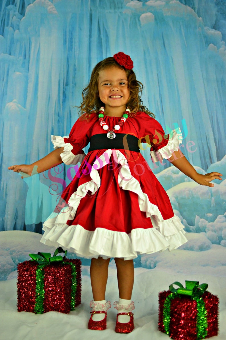 Mrs. Claus Dress Girls Santa Dress Christmas Pageant Dress - Etsy