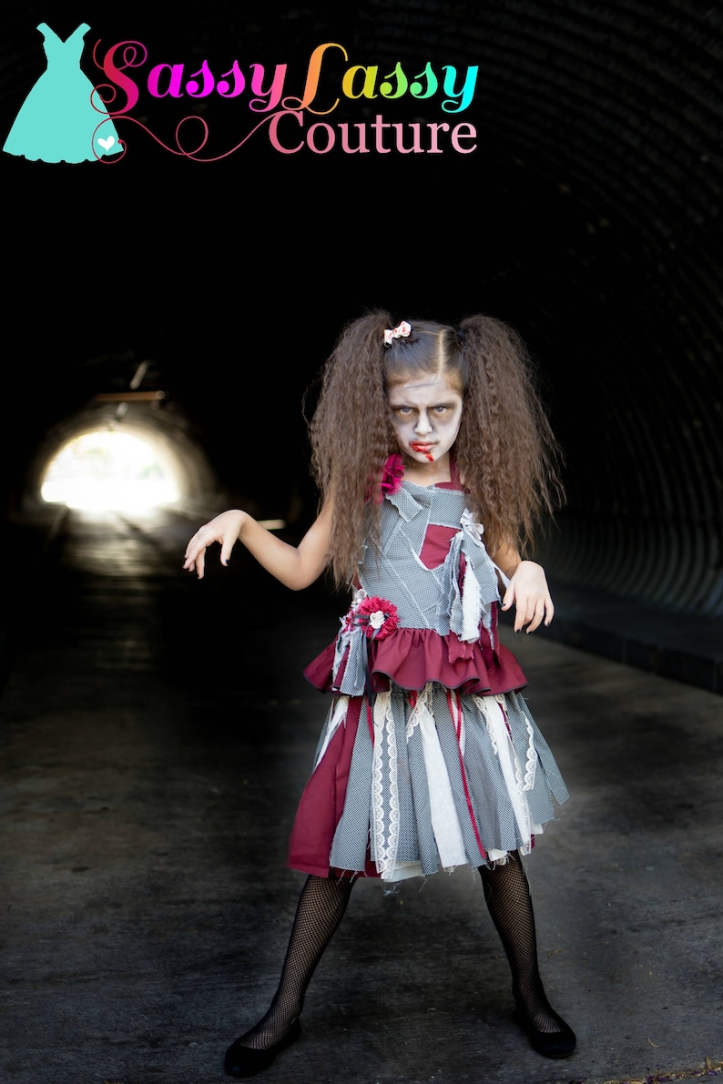 Zombie Costume Girls Zombie Costume Zombie Girl Girls Etsy