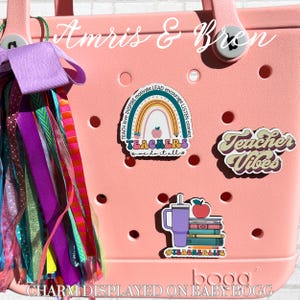 Teacher Bogg compatible charms, Teacher Vibes charms for Bogg bag, Books charm for Bogg bag