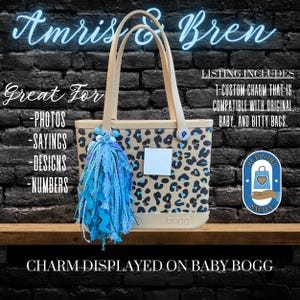 Custom Picture charm for Bogg bag, Beach bag picture charms, charms for Bogg bag