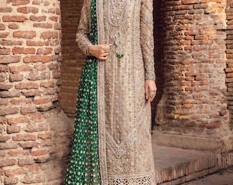 Geborduurde Pakistaanse trouwjurk, formele Salwar Kameez