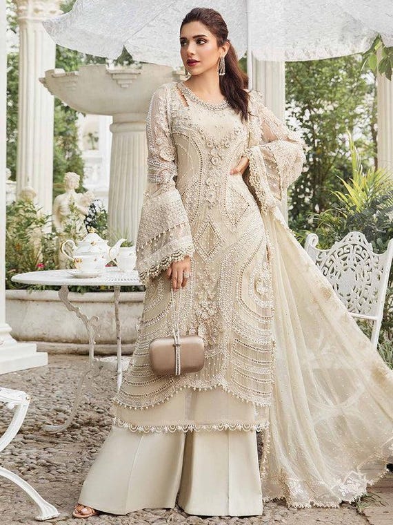 Eid Party Chiffon Dress Pakistani Wedding Dresses Indian Embroidery Clothes  Salwar Kameez Custom Stitched Engagement Nikkah Guest Outfits - Etsy Canada