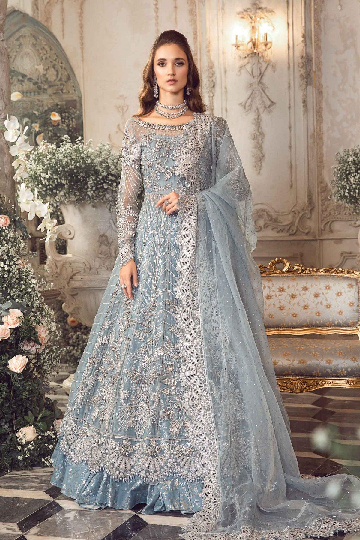 blue dress for baby girl Navy Blue Georgette Indian Dress main image 1