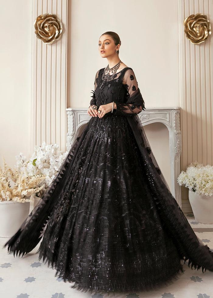 black maxi dress pakistani Black Pakistani Bridal Maxi Dress, Embroidered Net Outfit