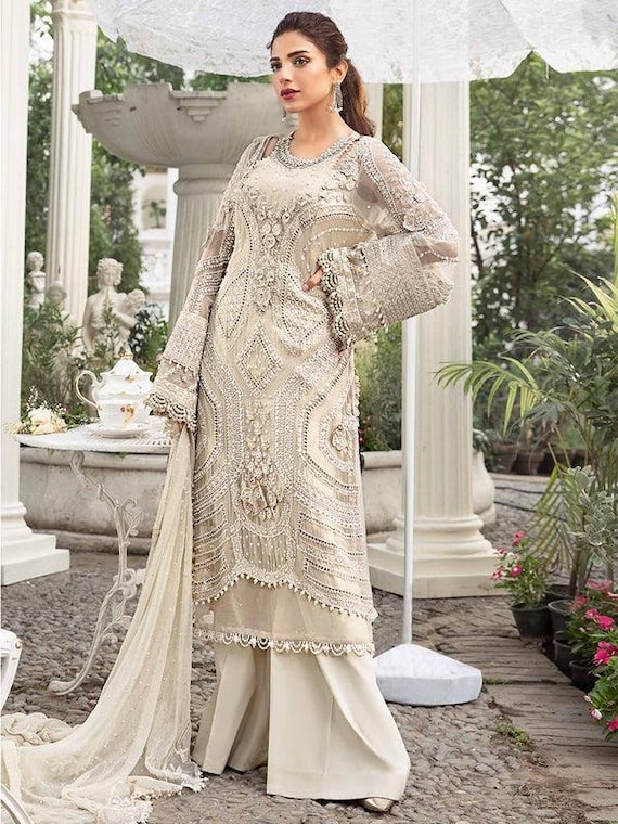 Eid Party Chiffon Dress Pakistani Wedding Dresses Indian Embroidery Clothes  Salwar Kameez Custom Stitched Engagement Nikkah Guest Outfits - Etsy