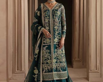Latest Pakistani Indian Wedding Dresses Bridal Shirt Sharara Embroidery Clothes Salwar Kameez Guest Outfits Collection Custom Stitched USA