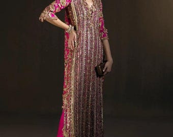 Dernières robes de mariée indiennes pakistanaises broderie vêtements chemise longue fête de l'Aïd Salwar Kameez couture personnalisée fiançailles tenues d'invité