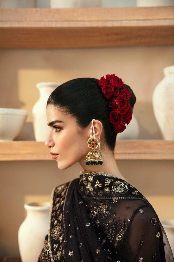 Black Latest Pakistani Indian Wedding Dresses Bridal Maxi Lehenga