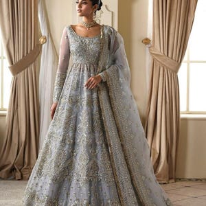 grey pakistani dress Pakistani Black And Grey Maxi Dress Grey Pakistani Maxi