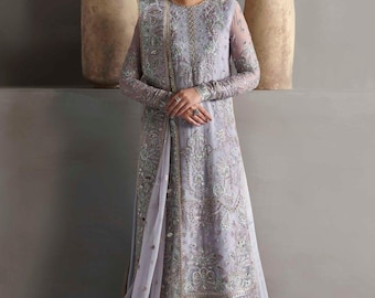 Chiffon Embroidered Salwar Kameez, Pakistani Wedding Dress