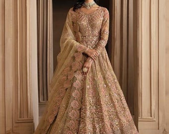 Neueste Pakistanische Indische Brautkleider Braut Maxi Lehenga Stickerei Kleidung Eid Salwar Kameez Gast Outfits Sammlung Benutzerdefinierte genäht