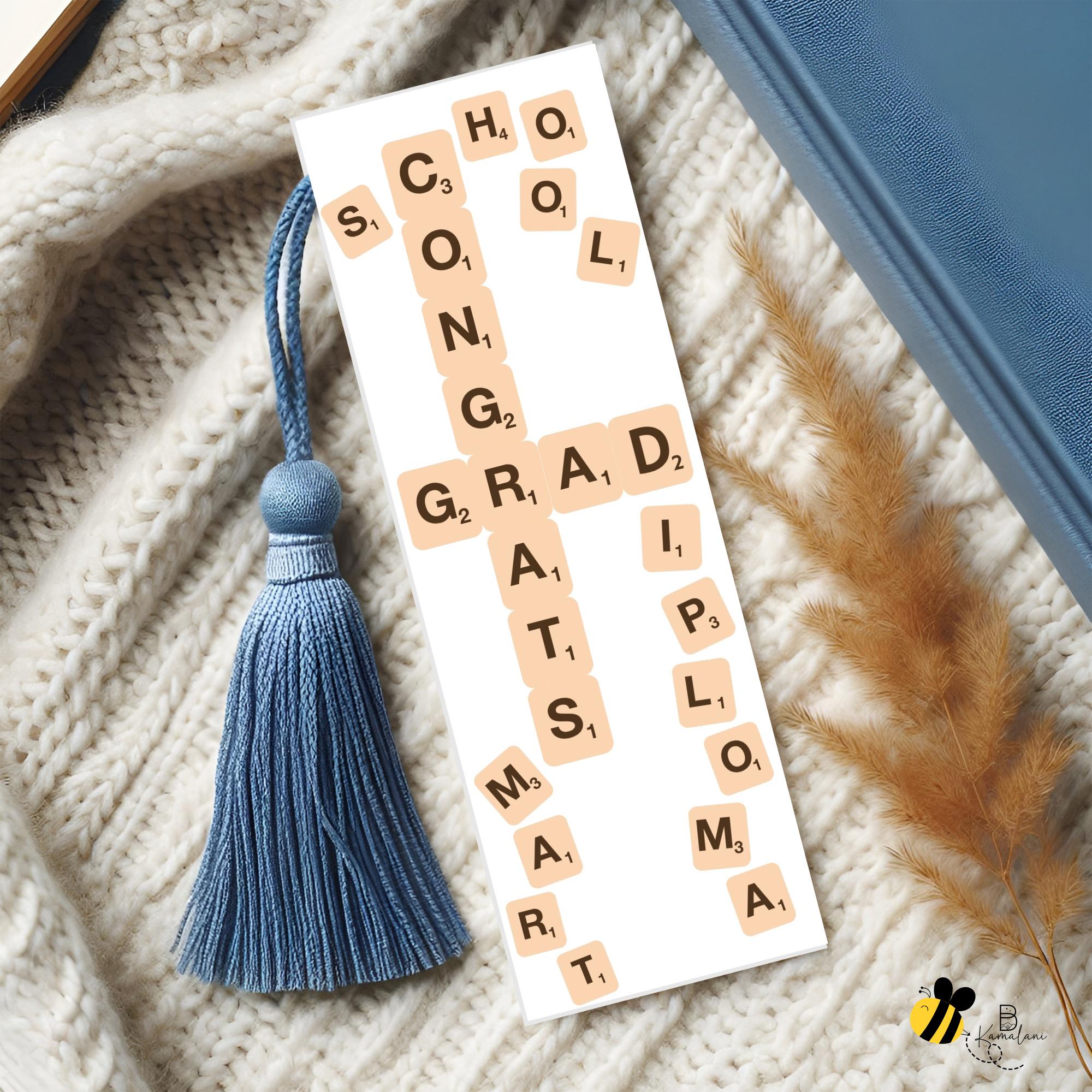 Grad Tile Letter Tiles Graduate Bookmark | Printable Digital Download | Cute and ...