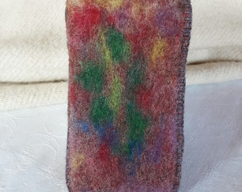 Needle felted mobile phone case