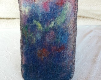 Needle felted mobile phone case