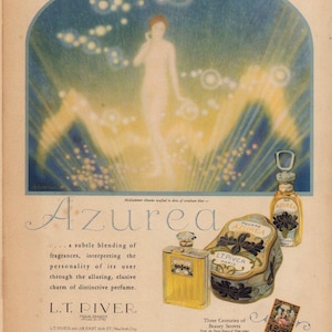 1925 L.T. Piver Azurea Antique Perfume Advertisement - 600 dpi DIGITAL DOWNLOAD - May 1925 Theatre Magazine - Art Deco Wall Art