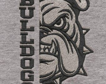 Bulldogs Embroidery Design, Bulldog Head Mascot Machine File, Digital Download