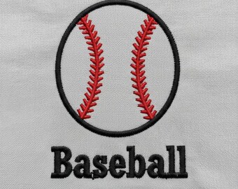 Baseball Embroidery Machine File, Sports Ball Embroidered Design, Instant Download