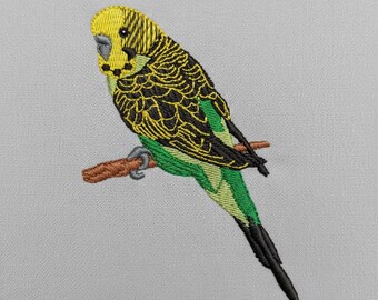 ミニセキセイインコ - 5 cm - 4 x 4 インチの枠 - 鳥の刺繍ファイル