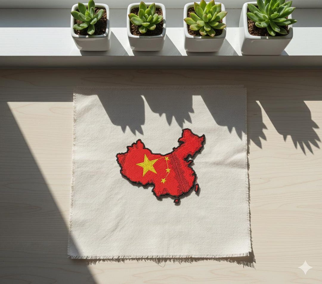 China Map Embroidery Design – 130x110 Mm Digital File – Chinese Flag ...