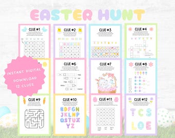 Easter Treasure Hunt | Easter Scavenger Hunt | Easter Activity for Kids and Teens | Easter Games | Easter Puzzles | Easter Bunny Clues