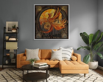 Phoenix Digital Download | AI Art | Wall Art | Phoenix Rising | Instant Print | Art Nouveau | Unique digital art | Mythology | Nature