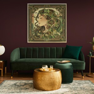 Gaia Earth Mother Figure | Digital Download | AI Art | Wall Art | Instant Print | Art Nouveau | Unique digital art | Mythology | Nature