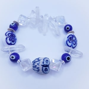 Blue Evil Eye Owl Bracelet