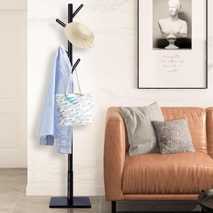 Wooden Standing Coat Rack With 8 Hooks | Hat Rack | Wooden Coat Hanger | Rustic Coat Rack | Standing Coat Rack | Modern Coat Rack | Cap Rack