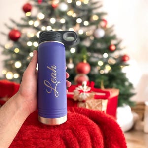 Personalized Laser Engraved Water Bottle w Straw, 20oz 32oz 40oz Custom Logo Custom Name Water Bottle, Insulated Water Bottle, Gift for Her