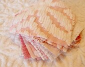 Vintage Chenille Fabric Quilt Squares - 15 - 6 inch squares, pinks - 500-565