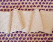 Vintage Chenille Fabric Mini Sets - Five 12 quot x 18 quot pieces - Just Whites - 200-128