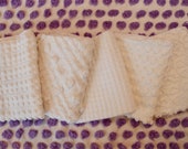 Vintage Chenille Fabric Mini Sets - Five 12 quot x 18 quot pieces - Just Whites - 200-130