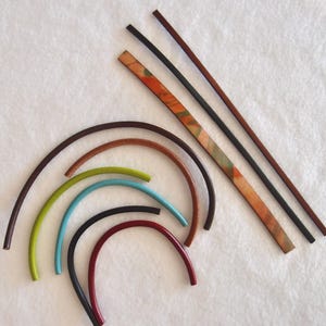 Leather Jewelry making supplies - leather - 5mm round Euro leather (6 pcs) - 10mm & 5mm flat Italian leather (3 pcs)