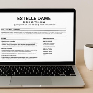 White and Black Tech Professional Resume ATS