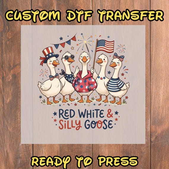 4th of July Silly Goose DTF Transfer, Independence Day Iron On, Funny Patriotic Transfer