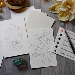 AquaArtBox light - Romantik , Art Supplies Box, Kunstbox, Aquarellbox, Aquarellset, Malvorlagen, Dot Card, Kunstmaterial, Aquarellfarbe