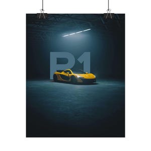 Car Enthusiast Poster, McLaren P1 Design - Rolled Posters, Wall Art Print, Automotive Decor, Gift for Him, Garage Decoration