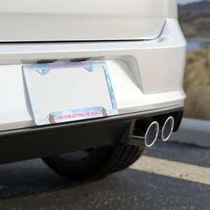 Cute License Plate Frame | Thanks For Letting Me Merge License Plate Frame |  Car Accessories | License Plate Holder | Cute Car Club |