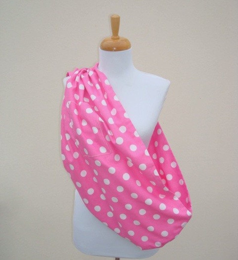 Pet Dog Sling Carrier Pink and White Polka dot