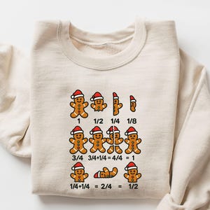 Julmattelärartröja pepparkaksgubben rolig jultröja matteälskare gåvor för högtidslärare roliga jultröjor