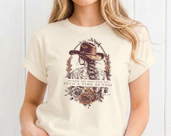 Esther 4:14 Christian Cowgirl T-Shirt, Western Faith Graphic Tee (Unisex Fit)