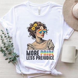 More Pride Less Prejudice Shirt, LGBTQ Shirt, Proud Ally Shirt, Pride Month Shirt, LGBTQ Sweatshirt, LGBTQ Gift, Pride Parade, Lesbian Shirt