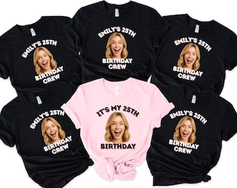 Custom Birthday Crew Shirt, Birthday Shirt,Personalized Photo Party Tees ,Birthday Party Shirt, Festive Birthday,