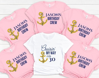 Custom Cruise Birthday Crew Shirt, Birthday Group Shirt, Personalized Birthday T-Shirt, Cruise Birthday Shirt, Custom 50th Birthday Shirt