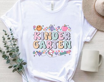 Kindergarten Teacher Shirt, Kindergarten T Shirt, Elementary School, Teaching Tee, First Day Of Kindergarten, Teacher Team,Kinder Crew