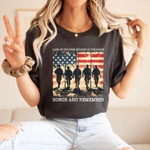 Memorial Day Shirt, Land of the brave Shirt, Patriotic American Flag Shirt, Army Shirt, Heart Memorial Day Shirt, American Flag Heart Shirt