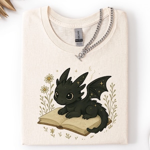 Floral Dragon Book Shirt, Fantasy Book Lover Tee, Bookworm Gift, Bookish Dragon Shirt, Dragon Lover Gift, Reading Shirt, Library Shirt
