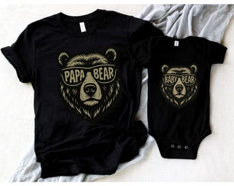 Papa Bear Shirt, Papa Bear Set, Papa Bear Baby Bear Shirt, Fathers Day Shirt, Bear Family Shirts, New Dad Gift, Baby Shower Gift, Dad Shirt