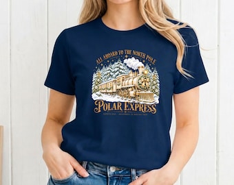 Polar Express Train Shirt, Vintage Christmas Graphic Tee