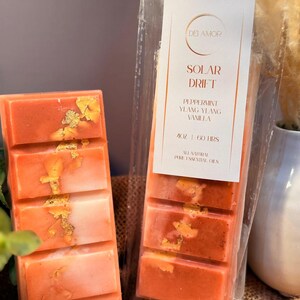 Solar Drift Wax Melt Bar - Ylang Ylang, Pfefferminze & Vanille | Sommer ätherisches Öl Wachs schmelzen | Handgemachte Kokosnuss Soja Schmelze | Dei Amor